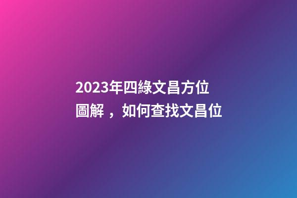 2023年四綠文昌方位圖解，如何查找文昌位